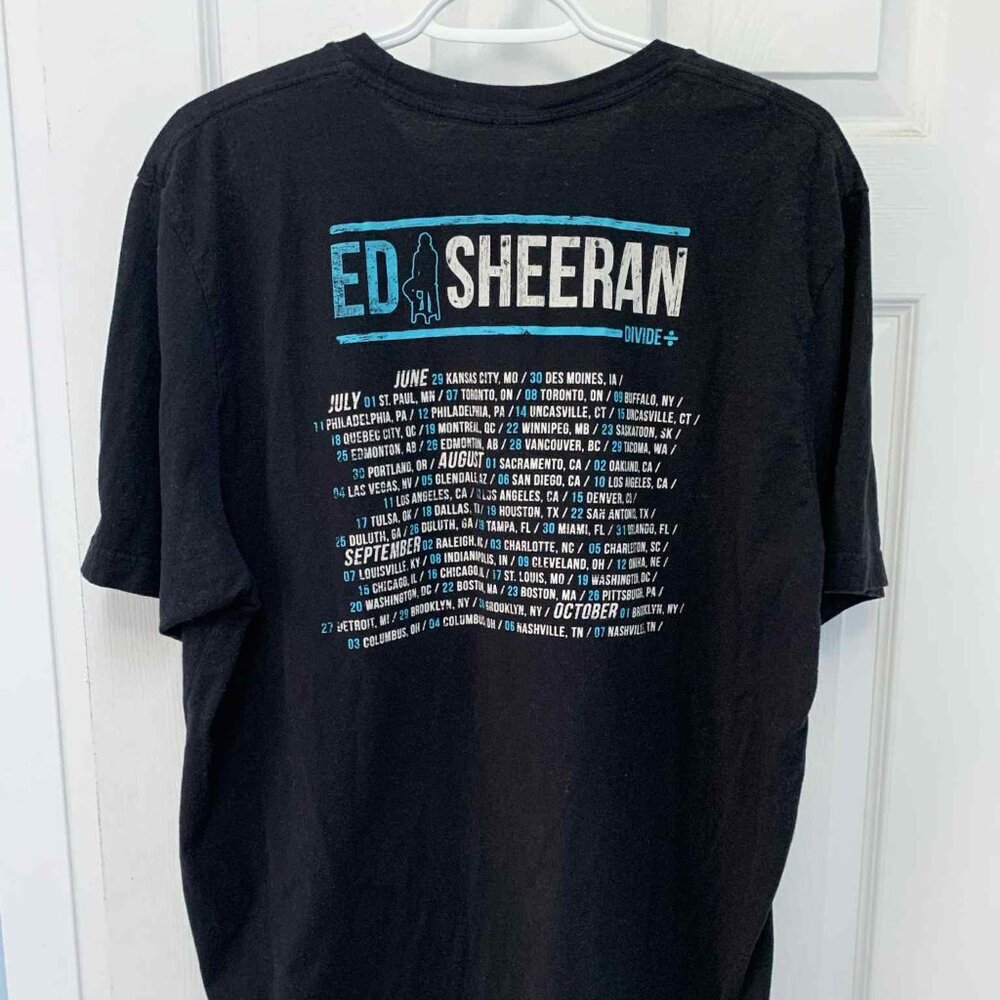 Black Ed Sheeran 2017 DIVIDE Tour T-Shirt - Sz. XXL